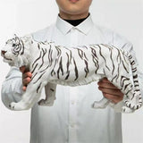 1:6 Scale Emulation Resin White Tiger Figure Painted Model Animal Sculpture Gift Model