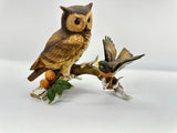 Vintage Marks & Rosenfeld Porcelain Owl Robin Bird Figurine M R Mark 1831 Model