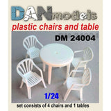 Dan Models 24004 Scale 1:24 Table Chairs. Set 4 Chairs 1 resin table 3D printing Model
