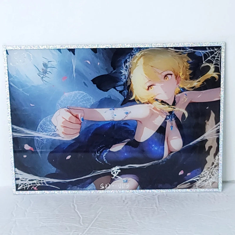 Lumine Blue Dress Spider Waifu Card Anime Girl Wall Art Oversized Board A4 Model