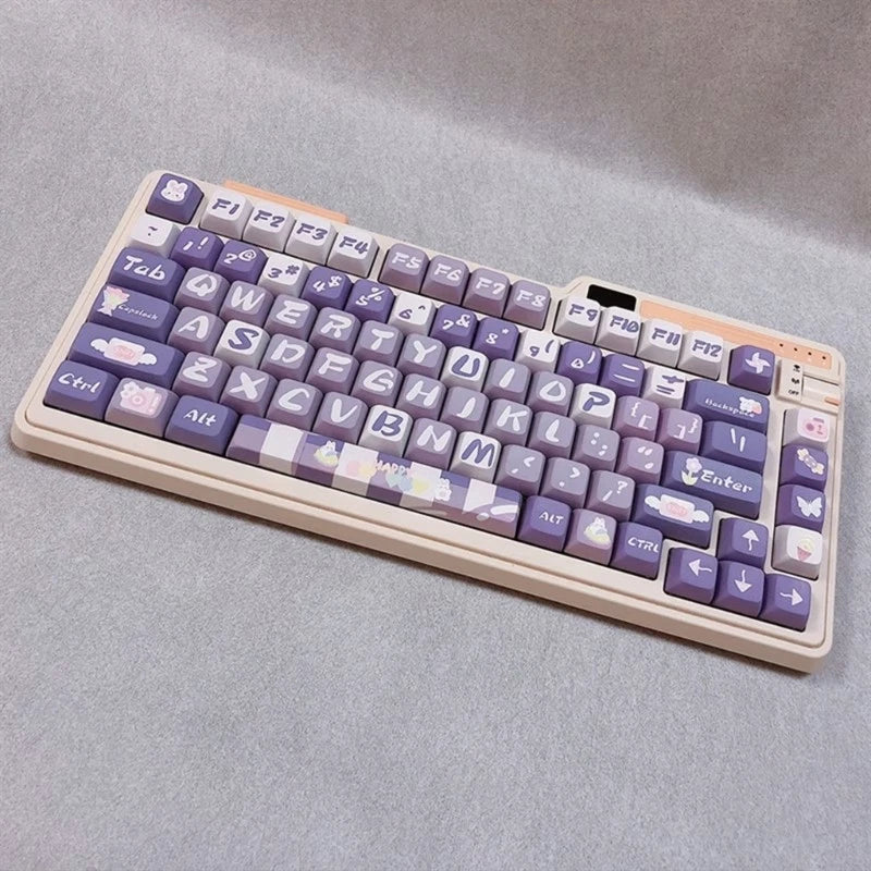 PBT XDA Profile Keycap Set 122 Keys Hydrangea Keycap for Customs Keyboar Model