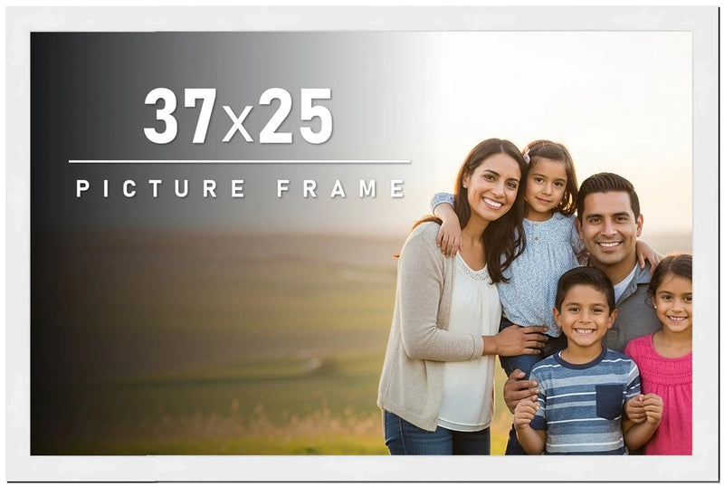 37x25 Frame White Wood Picture Photo Frame with UV Acrylic and Acid Free Backing Model
