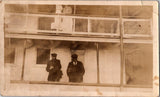 Old Vintage B/W Photo Two Men on Board Steamship Model