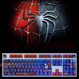 Marvel Spider-Man 108 PBT Translucent Keycaps Blue For OEM Mechanical Keyboard Model