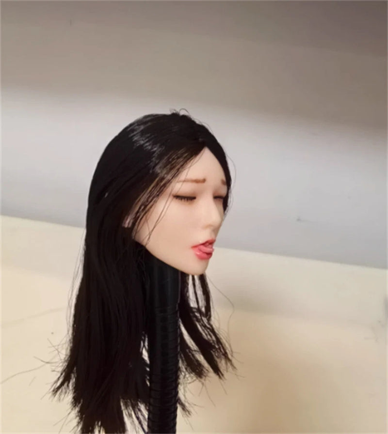 1/6  Tongue sticking expression Female  Head Carving Soldier Model  F 12"figure Model