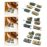 6x Tank Model Toy Building Kit Puzzles 1/144 Scale Tabletop Decoration Ornaments Model
