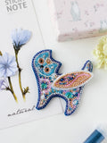 DIY Jewelry making kit "Fairy cat", Seed beaded brooch, Bead Embroidery Kit Model