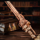 Wooden Model Kit, Steam Chainsaw Steampunk Gear Mechanism,DIY Assembly Model