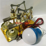 Steam Power Generator Motor Double Cylinder For HotAir Stirling Engine Model Kit Model