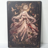 Sparxie Fireworks Time Black Waifu Card Anime Girl Wall Art Oversized Board A5 Model