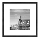 12x12 Picture Frame Wood Display Square Photo Frames 8x8 With Mat or 12x12 Wi... Model