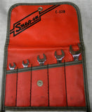 SNAP-ON 5PC SAE DOUBLE OPEN END IGNITION WRENCH SET 3/16"-9/16" IN KIT BAG #C52D Model