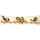 Vervaco stamped cross stitch kit draft stopper "Kohlmeisen", 80x20cm, DIY Model