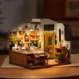 Rolife DIY Wooden Miniature Dollhouse Happy Kitchen for Girls House Xmas Gifts Model