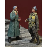 1/35 Resin Figure Luftwaffe Pilot Ace Franz Stigler & Mechanic 2 Figs Unpainted Model