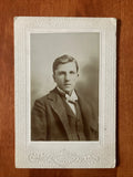Handsome Young Man Iowa IA 4x5 Antique Photo On Board Model