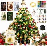 DIY Beaded Christmas Tree Kit with Lights, Handmade Mini Desk Xmas Bead Art Model