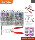 200 Sets Colorful Metal Snap Buttons with Pliers Kit - Perfect for DIY Crafting Model