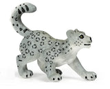 Snow Leopard Cub Toy Action Figure Small Animal Figurine Doll Gift for Kids Model