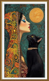 DIY Bead embroidery kit "Beauty and the Cat" Black Kitty Craft Art Unique Gift Model