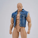 1/12 Blue Denim Vest Model For 6" Male Action Figure Body Doll Model