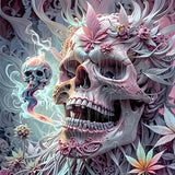 5D Skull Full Round Diamond Painting Kit, Adult DIY Diamond Arts Kits Model