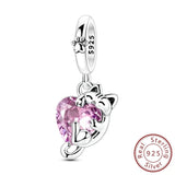 MULA European 925 Sterling Silver DIY Charm CZ Stealing Cat For Women Bracelet Charms