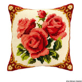 Vervaco stamped cross stitch kit cushion Flowers, DIY Model