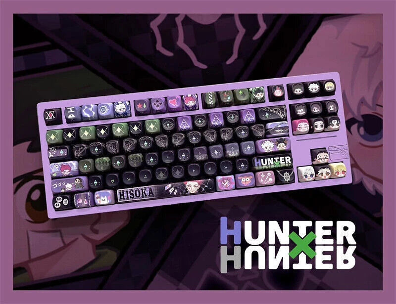 Anime HUNTER X HUNTER PBT Keycaps Killua Zoldyck FREECSS GON Keycaps 142 Keys Model