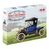 Plastic model car 1:24 Model T 1913 Roadster, American passenger car ICM 24001 Model
