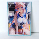 Kokomi Basketball Blue Glitter Waifu Card Anime Girl Wall Art Oversized Board A5 Model