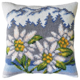 CDA stamped cross stitch kit cushion "Edelweiss", 40x40cm, DIY Model
