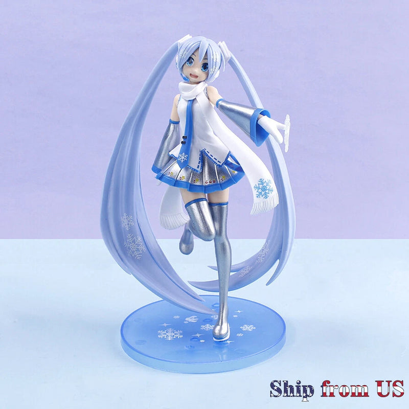 8.6" inch VOCALOID Hatsune Snow Miku PVC Action Figure Figurine Toys Gift USED Model