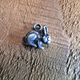 Vintage .925 Sterling Silver Rabbit Charm 3-D TINY Bunny Good Luck Charms