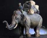 1/35 Resin Figure Model Kit Vietnam War Soldier & Elephant Unassambled Unpainted Model