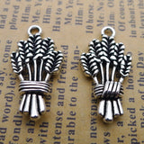 BULK 100Pcs Wheat Charms DIY Jewelry Making Pendant Antique Silver Charms