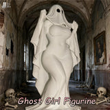 Ghost Girl Figurine 3D Printed Curvy Gothic Mini Statue 2 Inch White Model