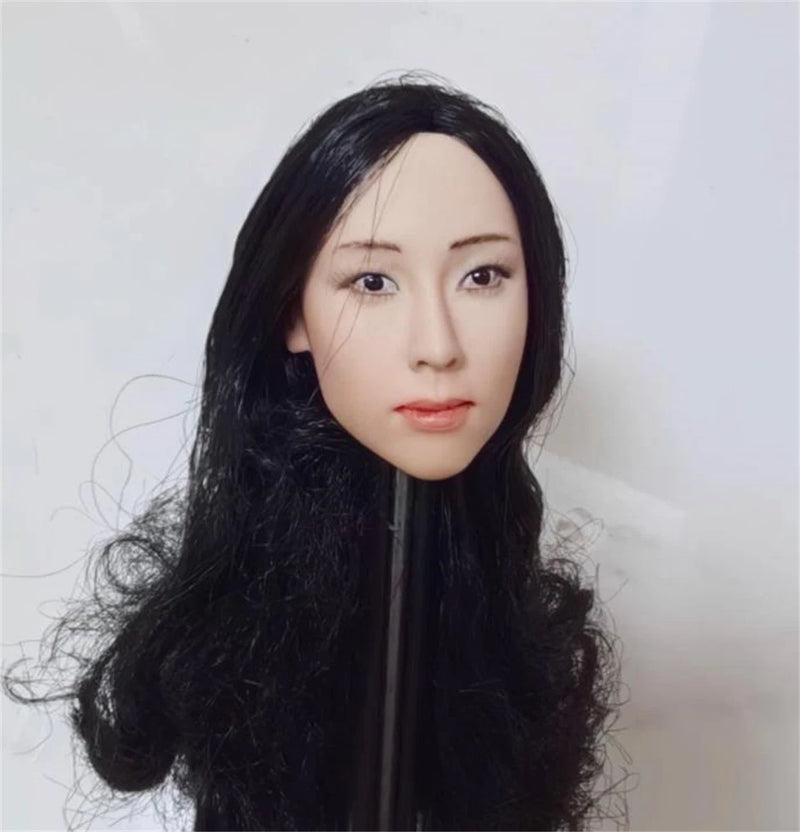 1/6 Female Head Sculpt Model GUo Asia star  curls Expression   F 12''Figure Model