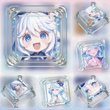 Anime Genshin Impact-Furina Novel Transparent Clear Cute Keycaps for MX Keyboard Model