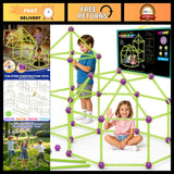 Glow in the Dark Fort Building Kit for Kids - Indoor & Outdoor Fun Activity Model