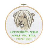 Permin counted cross stitch kit with hoop "Life is short ", Diam. 20cm, DIY Model