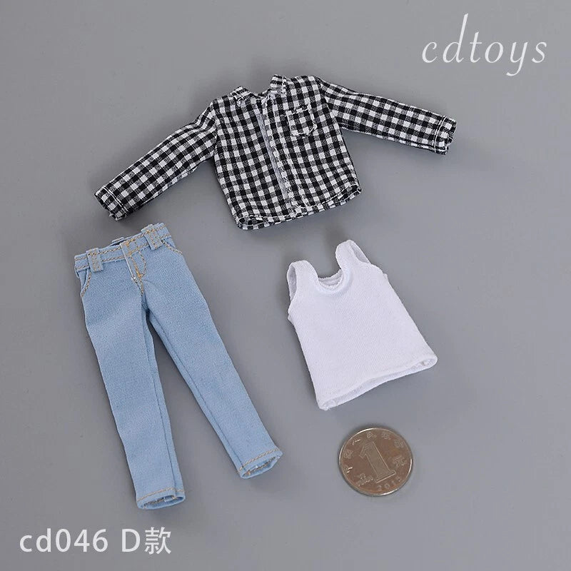 cdtoys CD046D 1/6 Male Jeans Vest Shirt Set Fit 12" Action Figure Body Model Toy Model