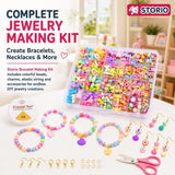 Bracelet Making Kit for Girls, DIY Jewelry Making Kit with Beads, Charms,Elastic Model