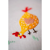 Vervaco stamped satin stitch kit tablechloth "Bunte H??hner", 80x80cm, DIY Model