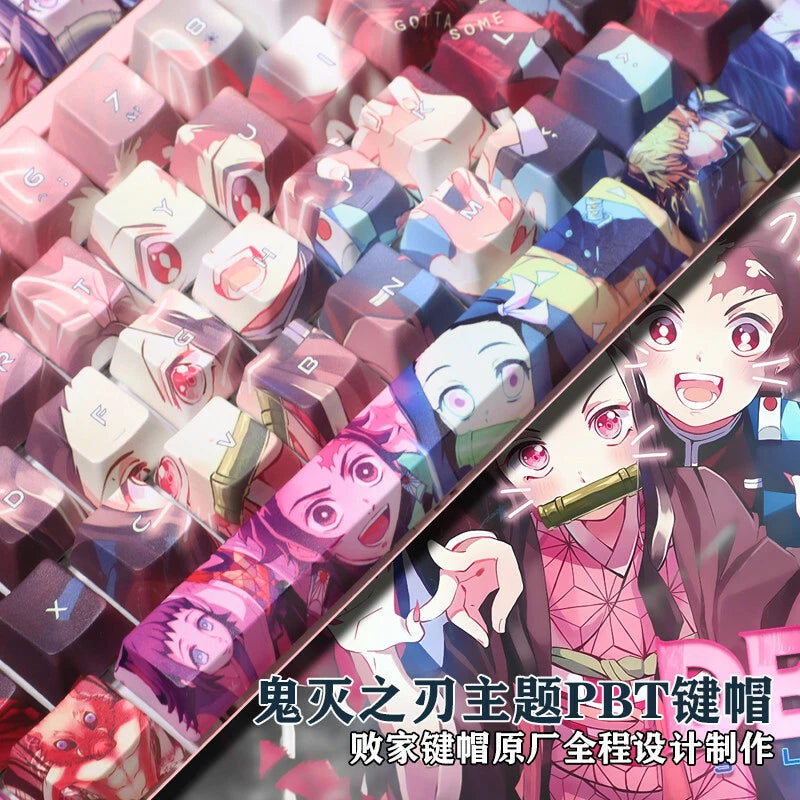 108 Keys Anime Demon Slayer PBT Keycap Set for Mechanical Keyboard only Key Caps Model
