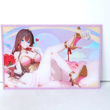 Yukino Roses Waifu Card Anime Pink Glitter Girl Wall Art Oversized Board A5 Model