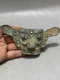 China Old Bronze, be unearthed collectibles,From Countryside Orcish Mask Statue Model