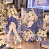 Chainsmoker Cat Yani Neko Acrylic Figurine Stand Badge pendant postcard 4pcs Model