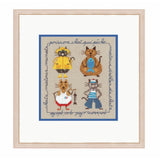Le Bonheur des Dames counted cross stitch kit "Cats Sailors", 12x13cm, DIY Model