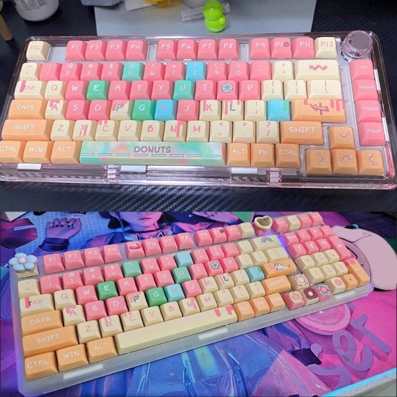 Lovely Color Theme PBT Keycaps 127Keys Set for Keyboard Customization Model